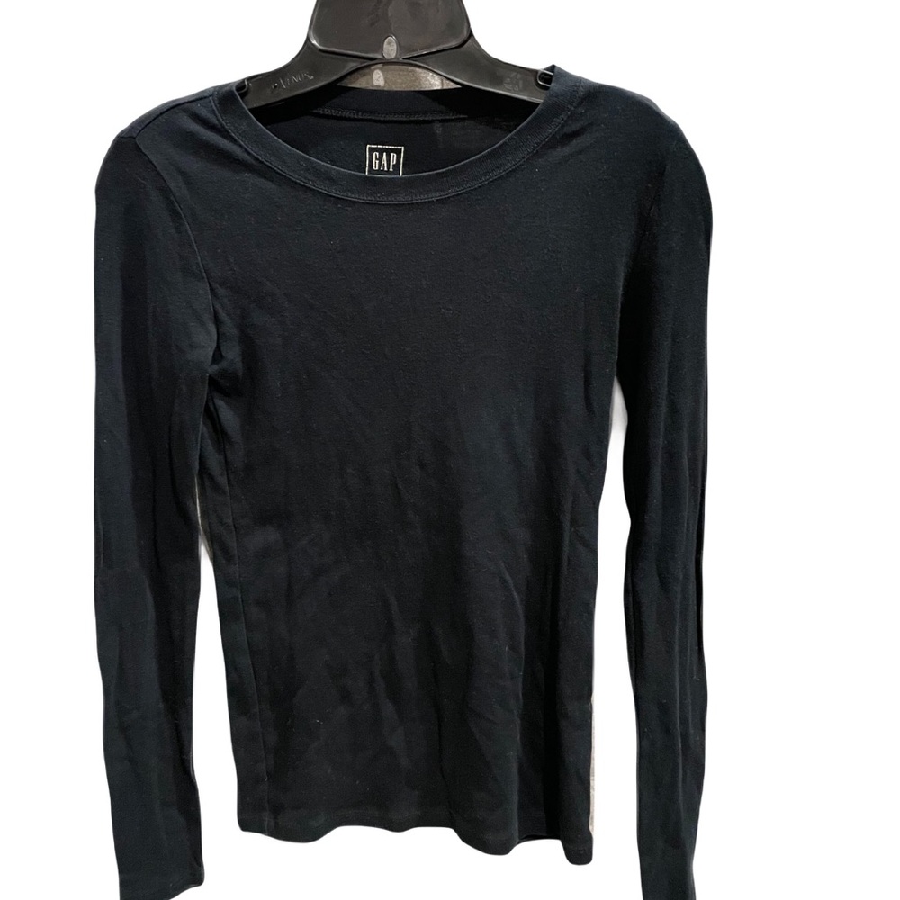 ❤️ GAP THE FAVORITE CREW BLACK LONG SLEEVE TOP SIZE SMALL